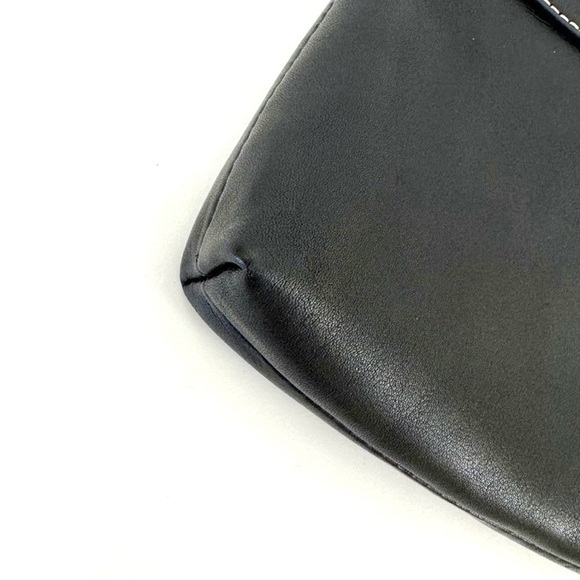 COACH Pleated Black Leather
Wristlet Wallet Clutch with Wrist Strap - Picture 5 of 7